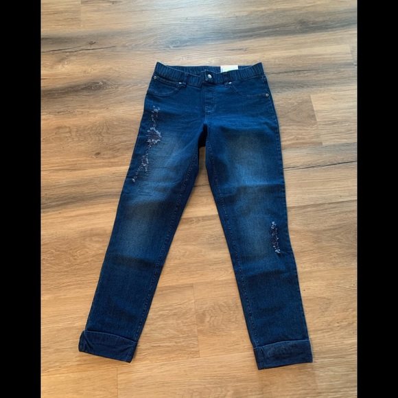 HUE Pants - Hue distressed jean leggings